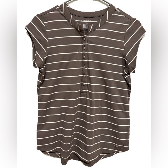 Women's Calvin Klein Caper Short Sleeve Stripe T-Shirt Size Small NWOT - Picture 2 of 8